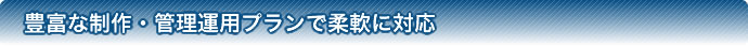 豊富な制作・管理運用プランで柔軟に対応